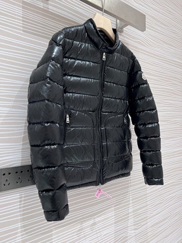 Moncler Acorus Black Stand-Collar Lightweight Down Jacket