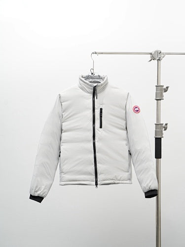Canada Goose Lodge White Stand-Collar Down Jacket