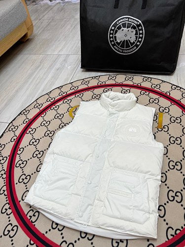 Canada Goose White Stand-Collar Quilted Puffer Vest
