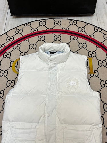 Canada Goose White Stand-Collar Quilted Puffer Vest