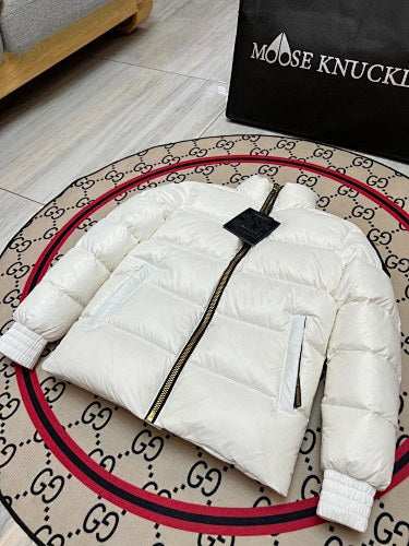 Moose Knuckles Unisex Glossy White Stand-Collar Puffer Jacket