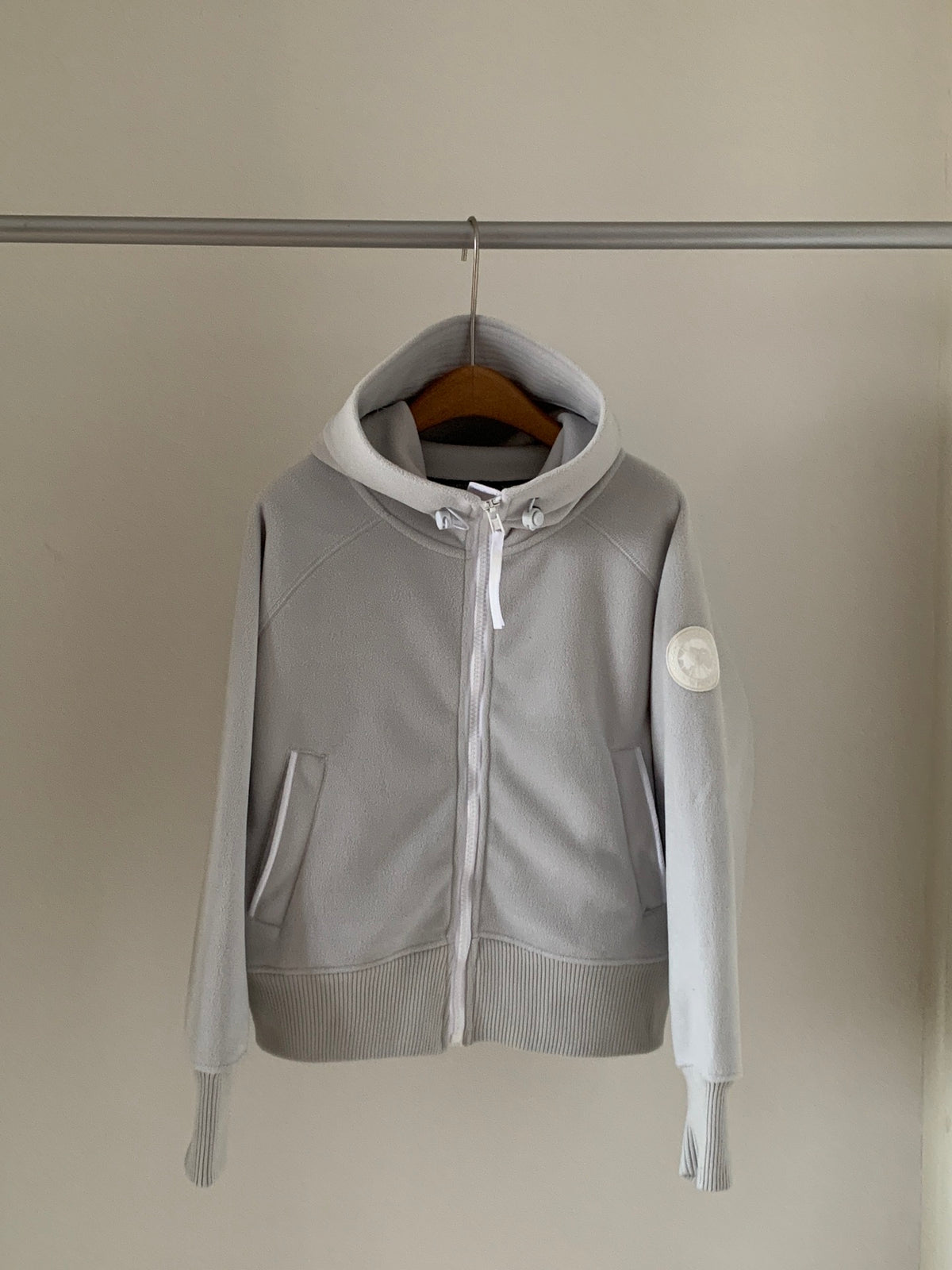 Canada Goose Light Gray Zip-Up Fleece Hoodie