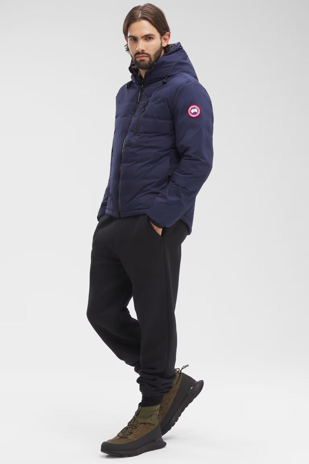 Canada Goose Hooded Puffer Jacket in Navy