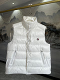 Moncler Stand-Collar Quilted Puffer Vest in White