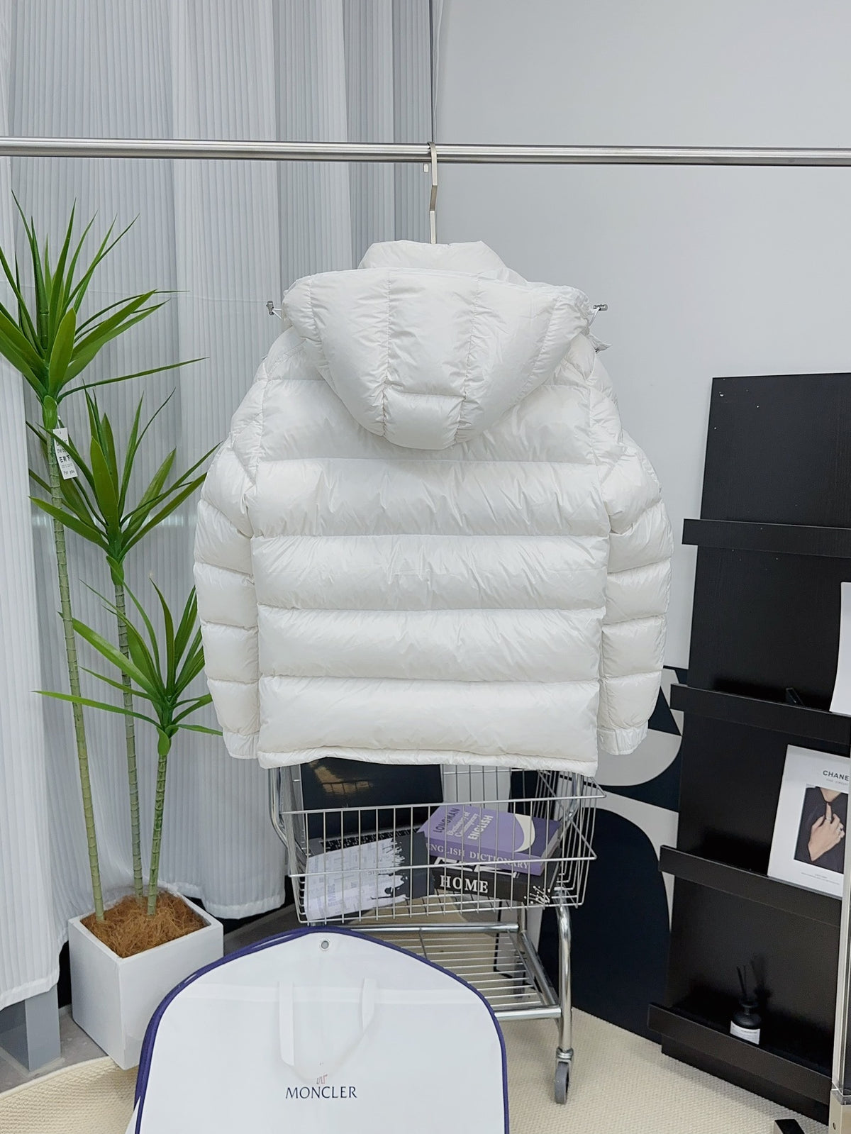 Moncler Maya Hooded Puffer Jacket in White