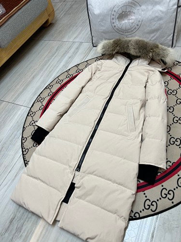 Canada Goose Women's Long Hooded Puffer Coat - Ivory
