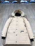 Canada Goose Long Hooded Puffer Coat - Cream